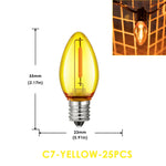 ampoules led c7 multicolore jaune bleu rouge vert orange transparentes modernes ip44 étanche 1w