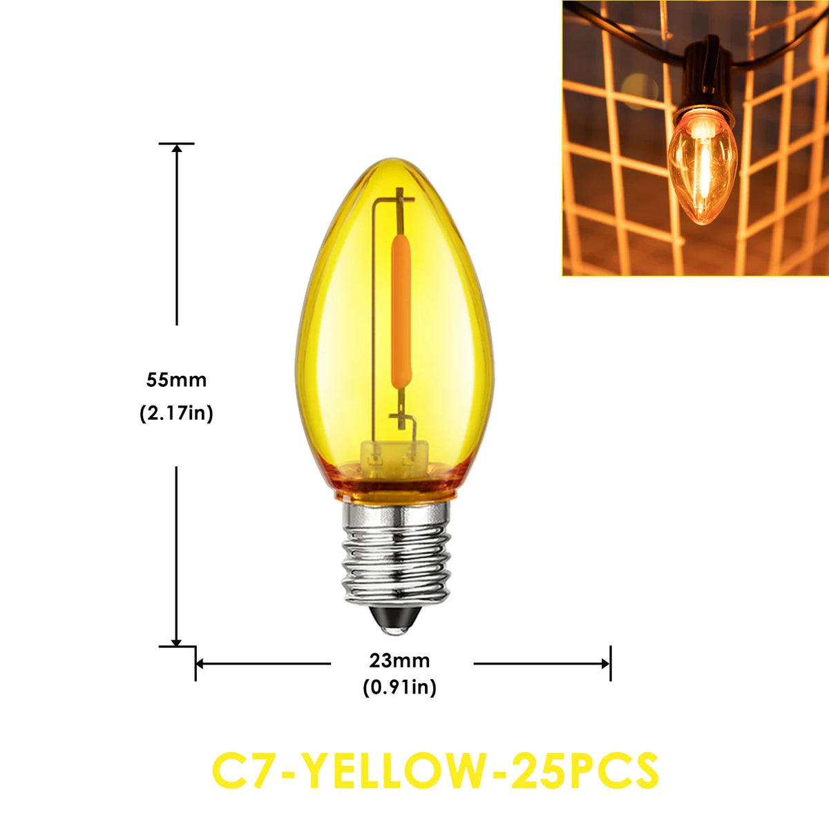 ampoules led c7 multicolore jaune bleu rouge vert orange transparentes modernes ip44 étanche 1w