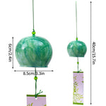 mobiles vent japonais verre transparent poissons chats décor extérieur rouge vert bleu blanc