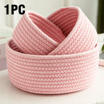 paniers rangement tissés main gris rose beige zigzag multiple opacité minimaliste réutilisable respectueux environnement