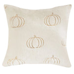 coussin carré halloween citrouilles feuilles deco moderne blanc opacité jacquard polyester fixations