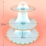 support cupcakes iridescent moderne rayures horizontales motifs floraux dorés anniversaire festive