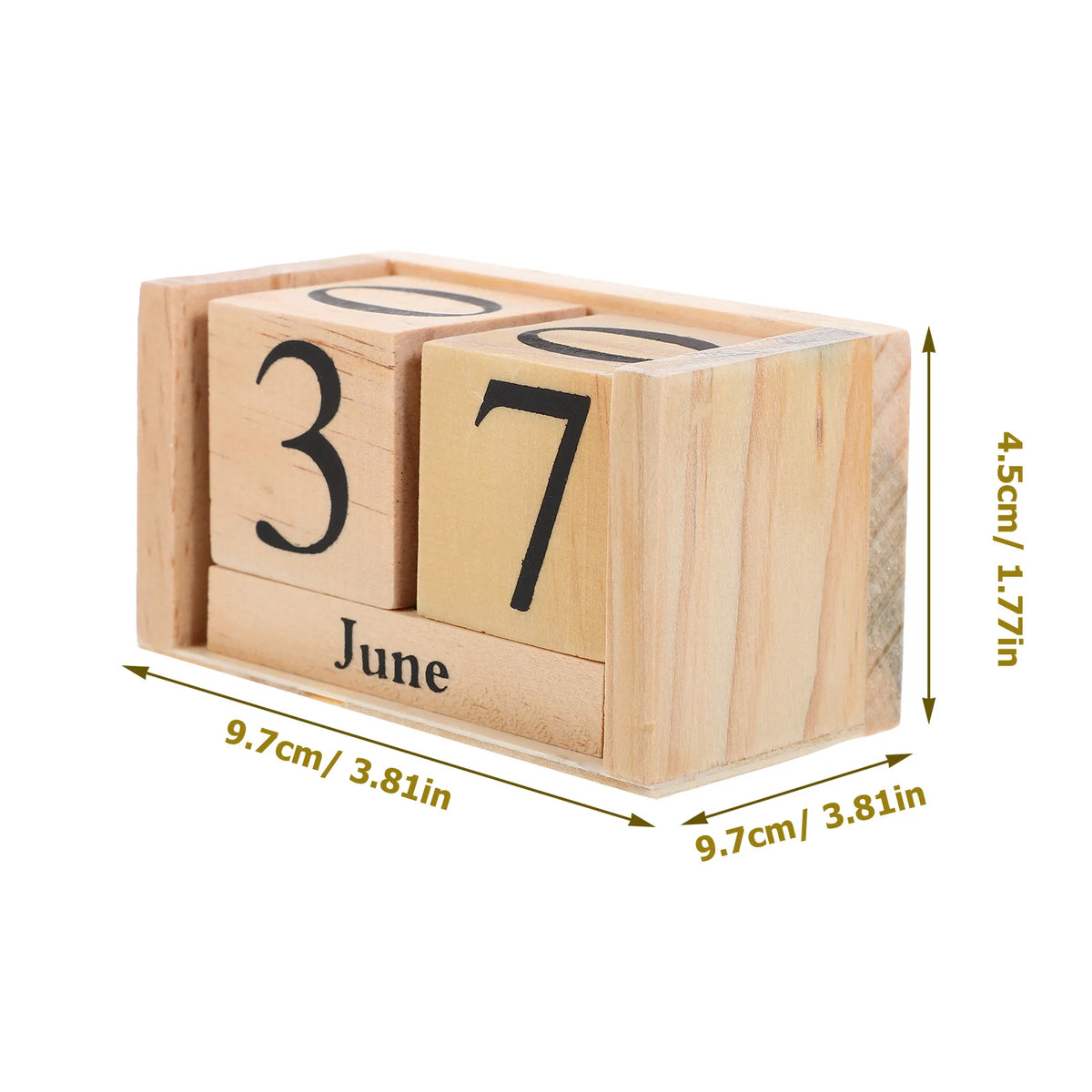 calendrier bois naturel clair grain minimaliste chiffres mois année
