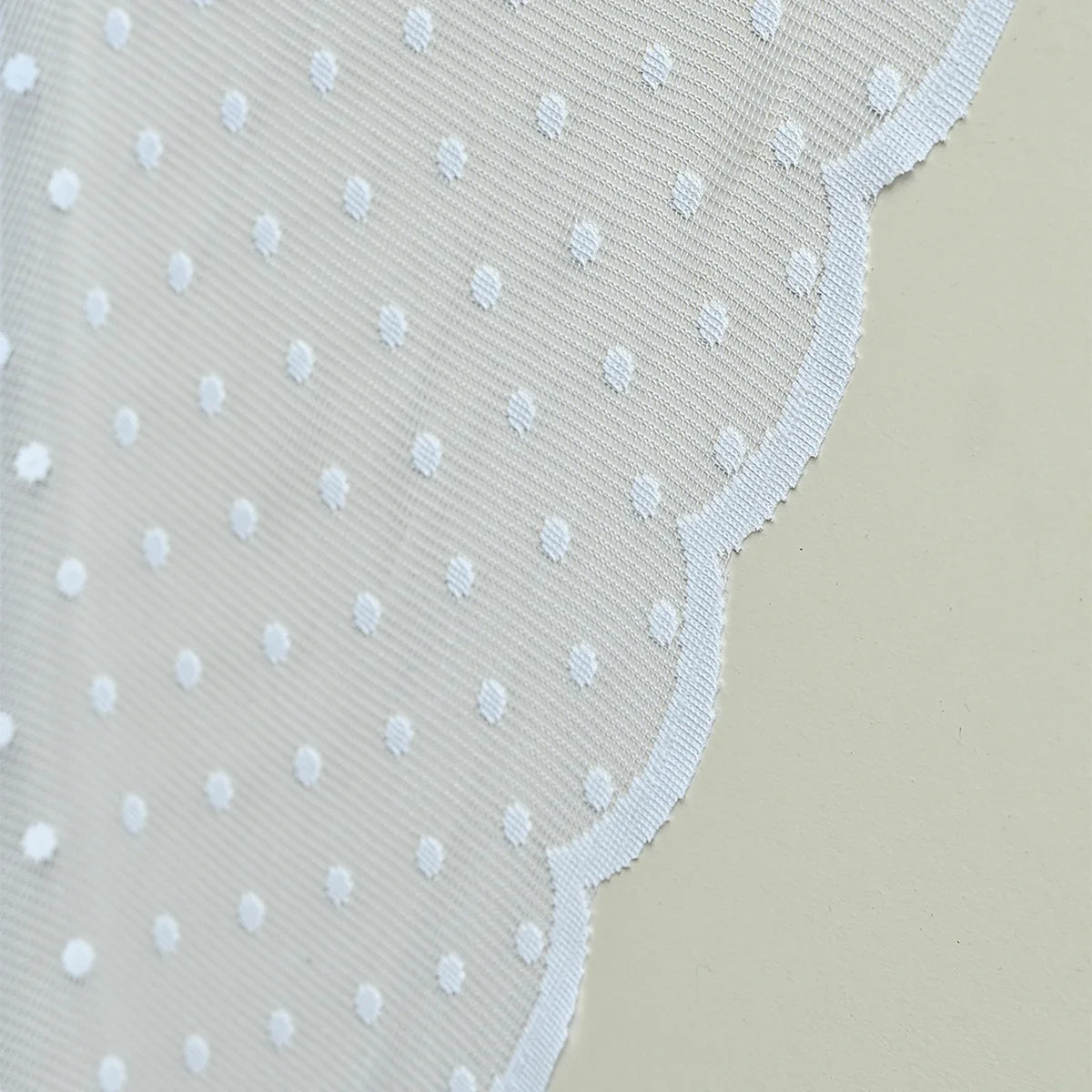 rideau blanc pois transparent classique polyester coton salon chambre deux panneaux
