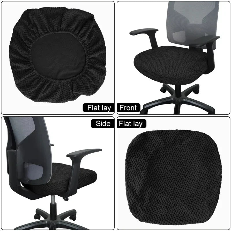 housse chaise noire tissu géométrique moderne polyester accueil 46 53cm