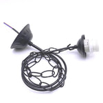 suspension lumineuse moderne élégante chaînes métalliques câble noir vis écrous bronze vert