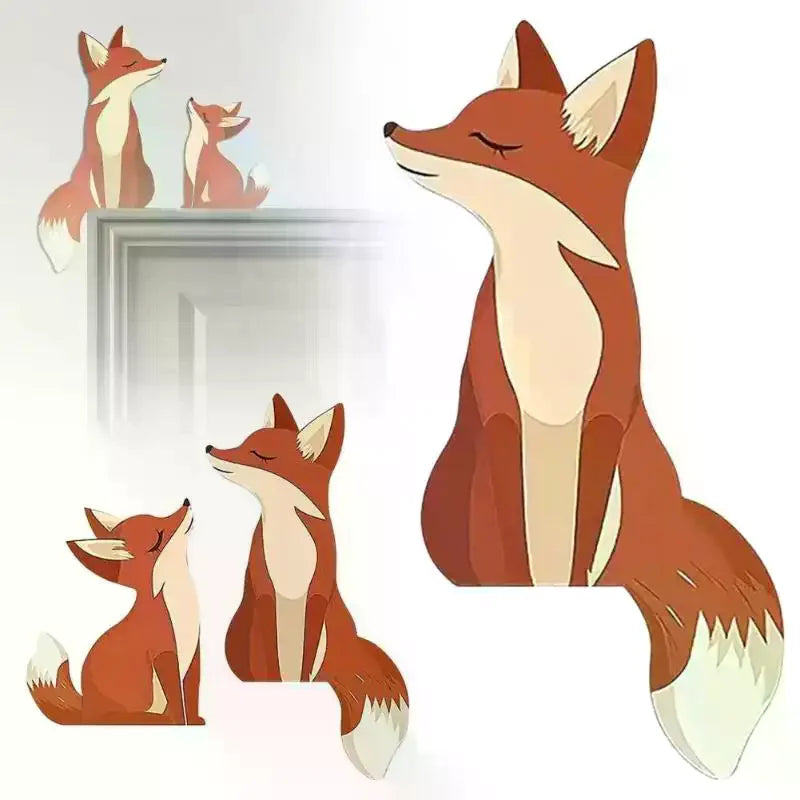 décoration murale renards stylisés figurines animalières modernes intérieur ornement pvc minimalistes