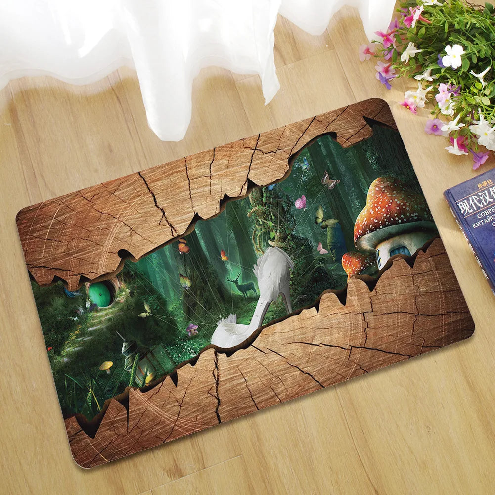 tapis sol antidérapant motif nature 3d effet cracké intérieur extérieur cuisine bain porte