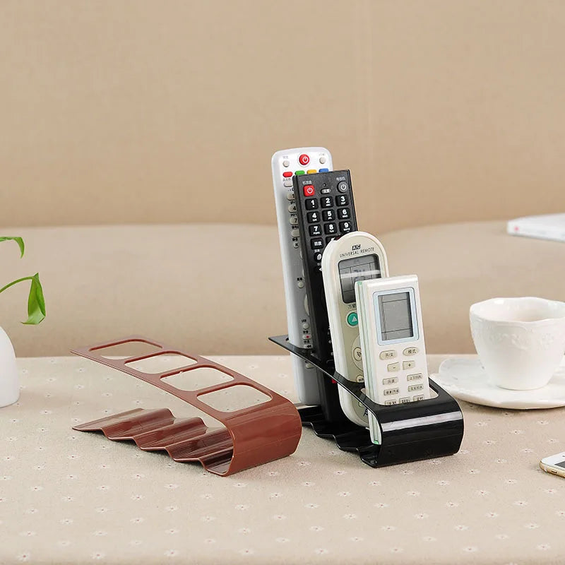 organisateur télécommandes rangement moderne minimaliste marron noir blanc multiple usage