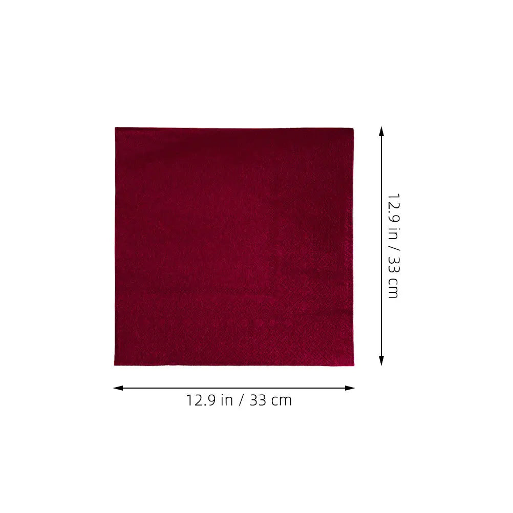 serviettes papier rouge bordeaux élégantes festives texturées brillantes opaques ensemble 20 pièces