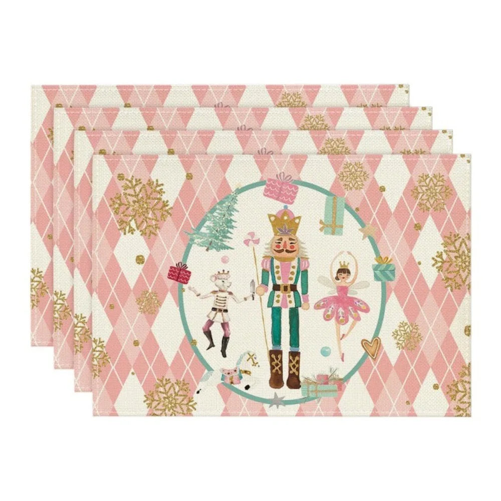 serviettes table noël motif festif arbres cadeaux flocons géométriques couleurs vives pack pièces