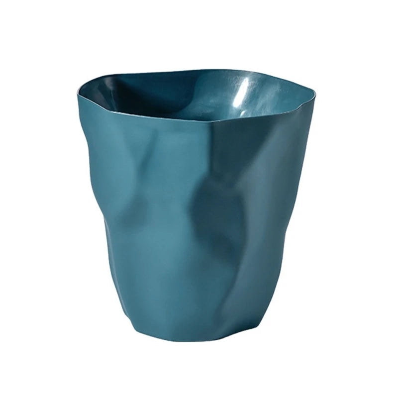 seau déchets modernes plastique bleu rose blanc doré noir texturé respectueux l'environnement