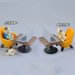 Figurines chats résine blanc beige noir bleu marron gris cartoon japonais decoration creative
