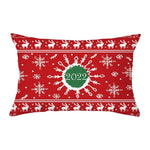 coussin Noël rouge motif rennes flocons neige décoration canapé salon fête hiver 30x50cm