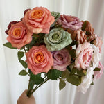bouquet roses artificielles décoration mariage anniversaire intérieur classique blanc rose vert