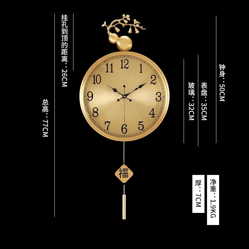 horloge murale moderne ornement floréal chambre salon chinois traditionnel aiguille métal