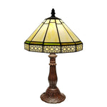 lampe table géométrique tiffany verte beige noire opaque vintage aluminium led