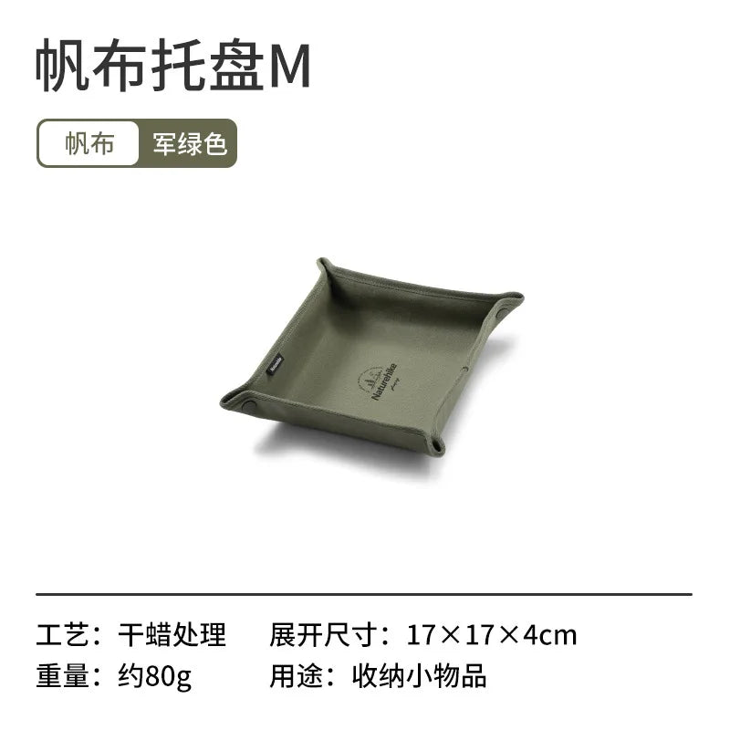 sac rangement toile vert olive plateau pliable robuste poches tissu absorbant cordons serrage minimaliste