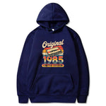 Detail du motif 1985 sur sweat-shirt decoration anniversaire