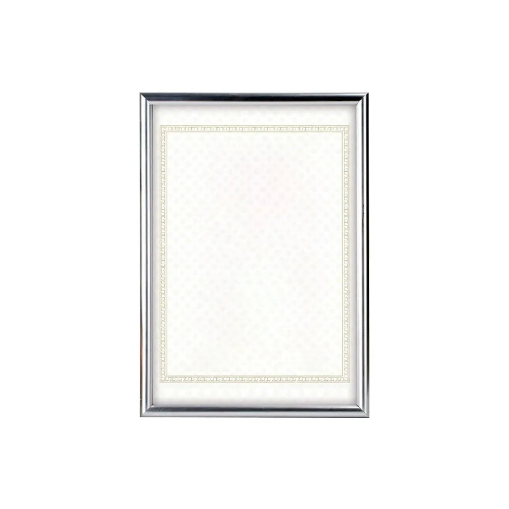 Cadre tableau A4 classique bordure géométrique couleurs bleu marine rouge doré argenté