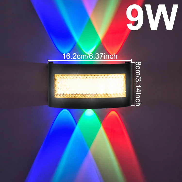 appliques murales led modernes rgb noir lumiere arc ciel texturées semi transluce
