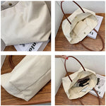 sac main tote bag toile coton beige clair moderne portable