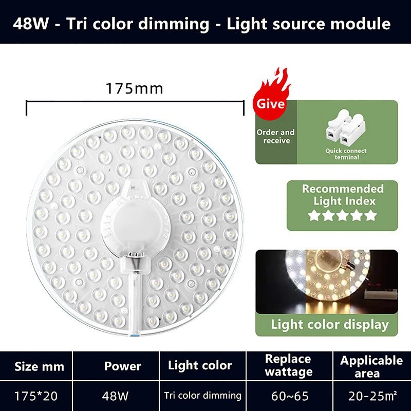 plaque led blanc câble moderne 12w 18w 24w 36w 48w 72w