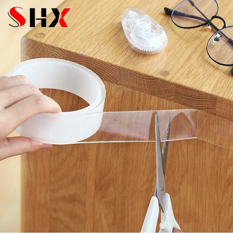 ruban adhésif transparent réutilisable résistant l'eau maison décoration murale minimaliste blanc