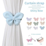rideau ruban fin rayures clips décoration fenêtre bleu clair élégant