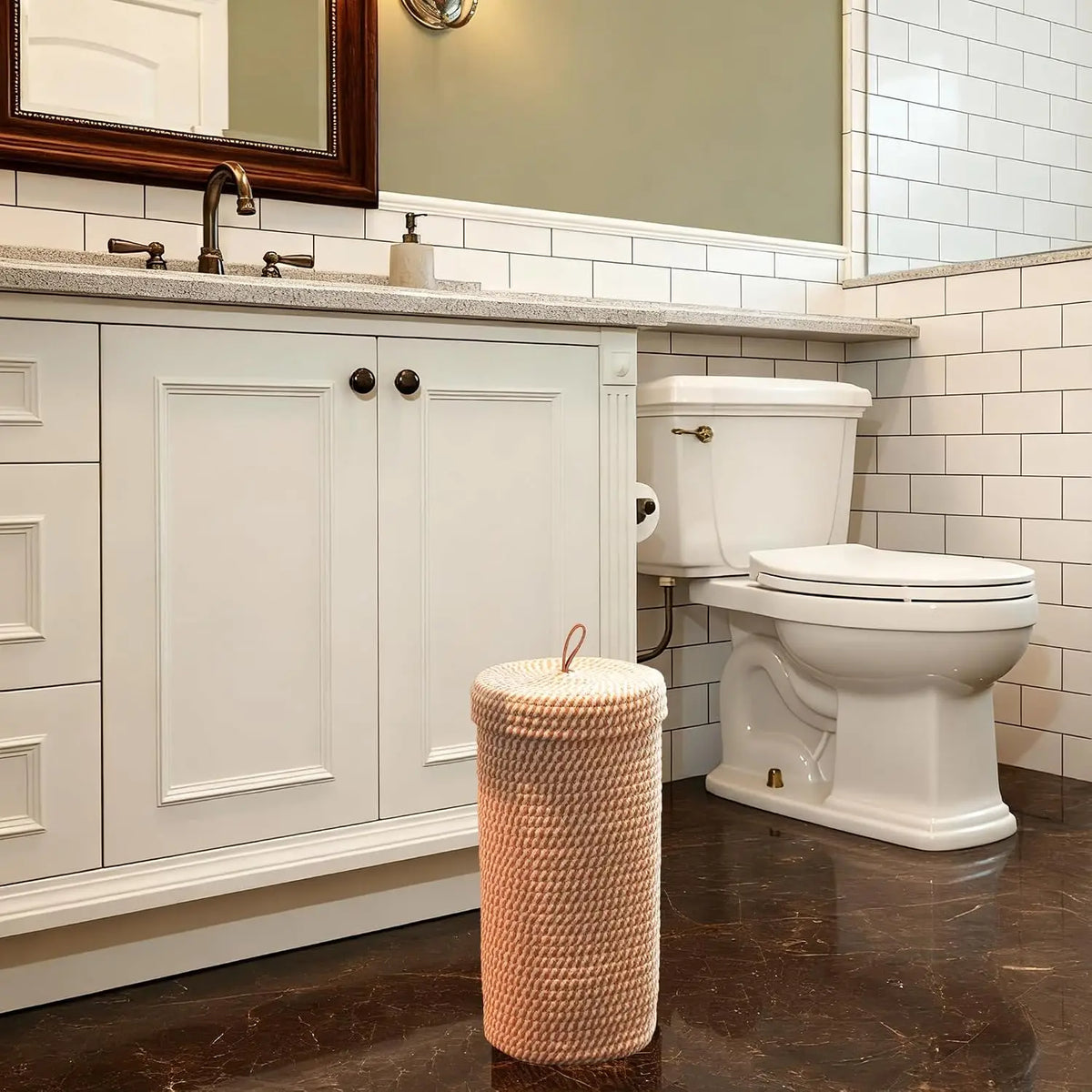 support rouleaux papier toilette rayures beige blanc moderne sans couvercle