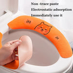 couvre siège toilette adhésif dessins animaux gris bleu orange jaune doux confortable tapis collant