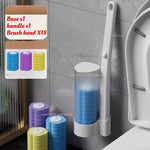 brosse toilette jetable bleu violet moderne rangement salle bain hygiène nettoyage durable chambre