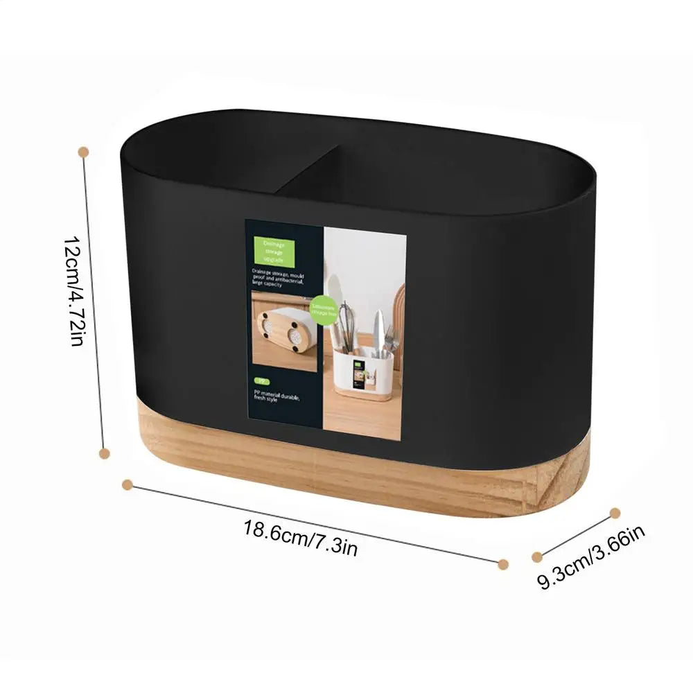 organiseur vaisselle moderne rangement couverts cuisine blanc noir pliable texture bois minimaliste