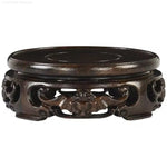 support bois ornements sculptés complexe artisanal marron foncé traditionnel décoration maison objet décoratif stand