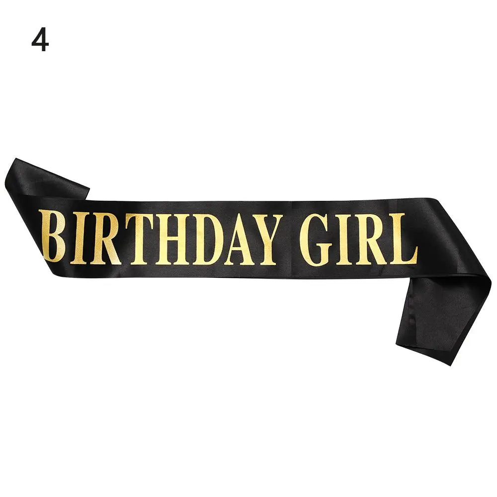 rubans fête anniversaire fille lettres birthday girl rouge violet noir festive