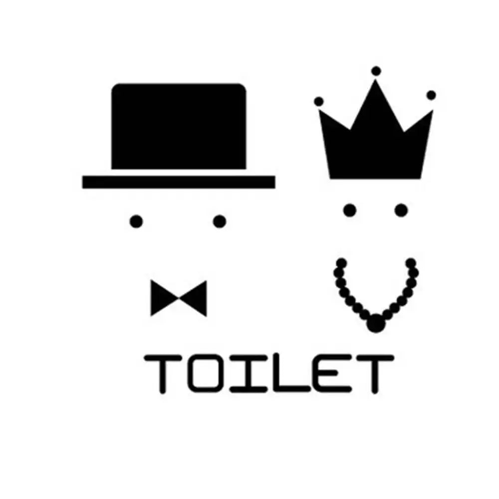 autocollant adhésif toilettes homme femme symbole noir fond blanc porte fenêtre signalétique moderne