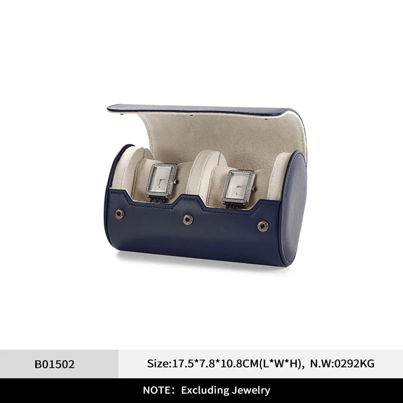 boîte montres cuir moderne gris clair bleu clair slots réutilisable respectueux environnement