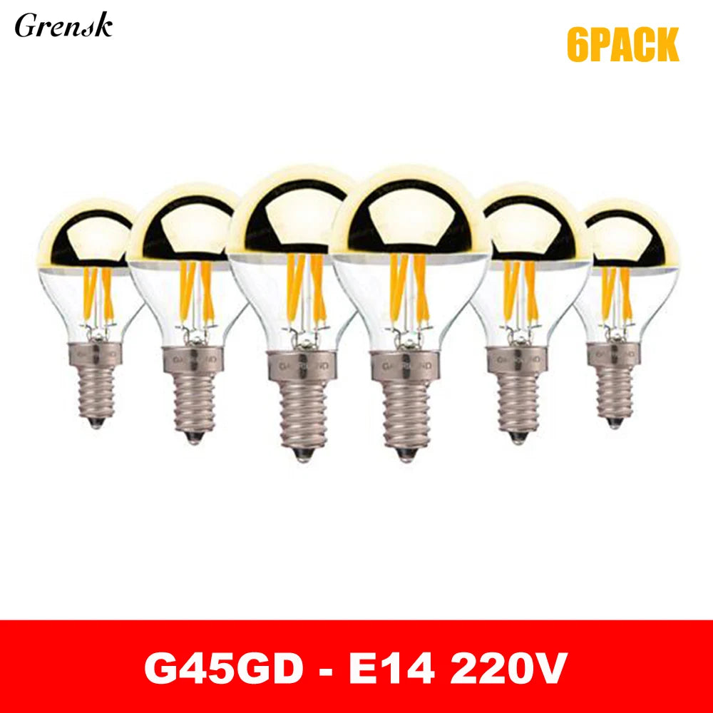 Ampoules LED filament doré blanc chaud sans ombre moderne 50000h E12 E14