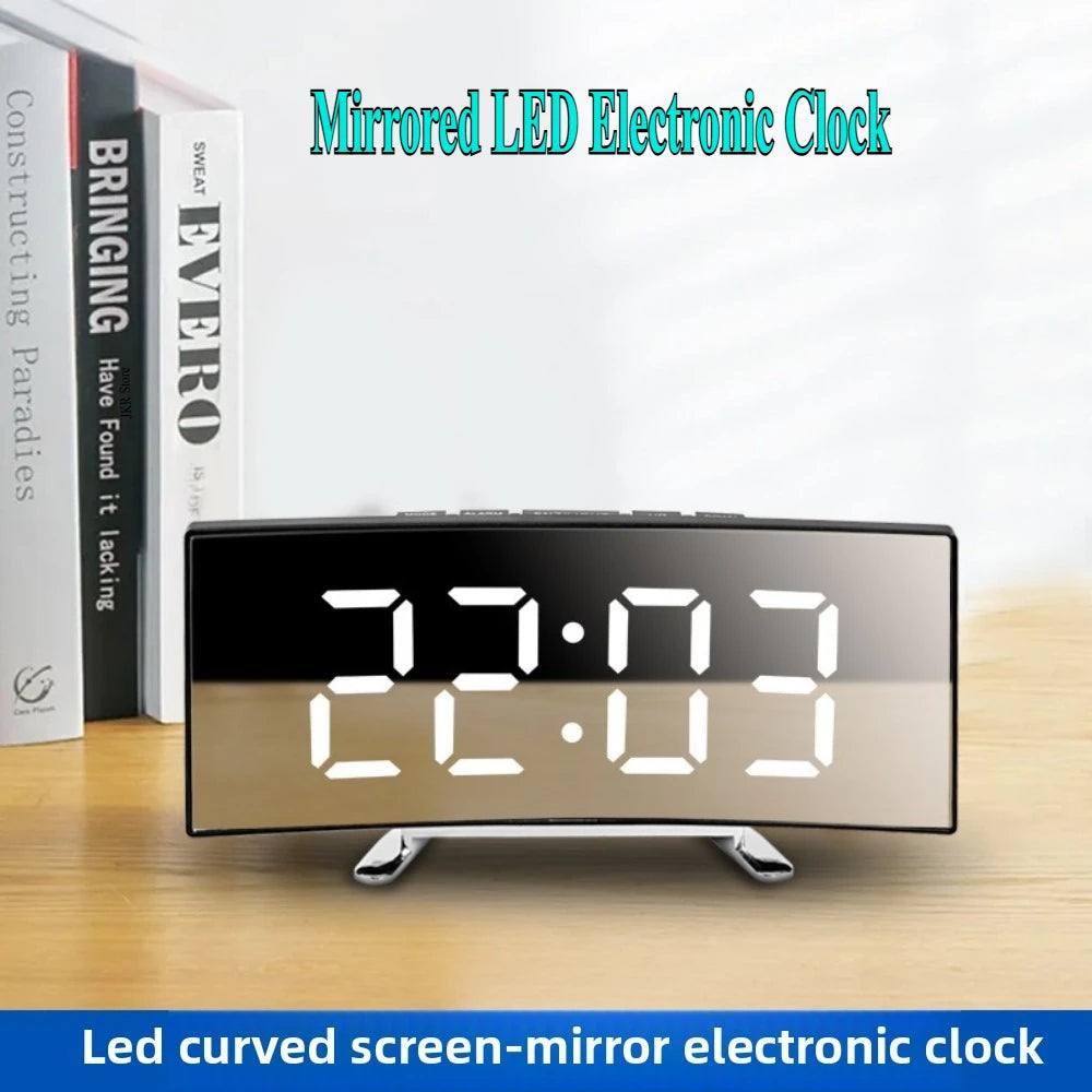 horloge électronique moderne alarme digitale table calendrier luminoire LED noir rouge vert