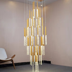 suspension lumineuse moderne or blanc brillantes élégante verre fixée chaînes