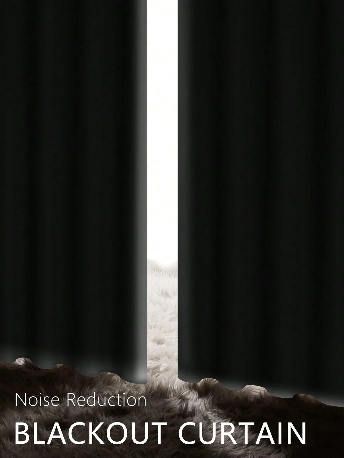 Rideau occultant blanc dans une salle de bain lumineuse