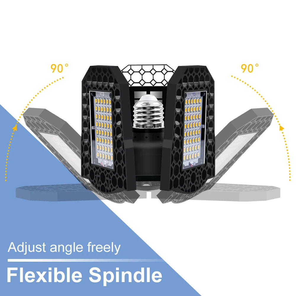 lampe garage led noir moderne grille hexagonale 1000 lumens 20000 heures 2700k 6500k