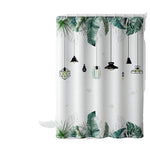 rideau douche moderne feuilles tropicales imperméable peva crochets vert blanc opaque