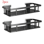 étagère salle bain noir adhésif sans perçage moderne grille perforation rangement robuste plastique