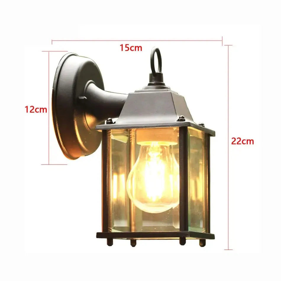 lampe murale extérieure industrielle noire verre transparent éclairage entrée chambre salle bains étude