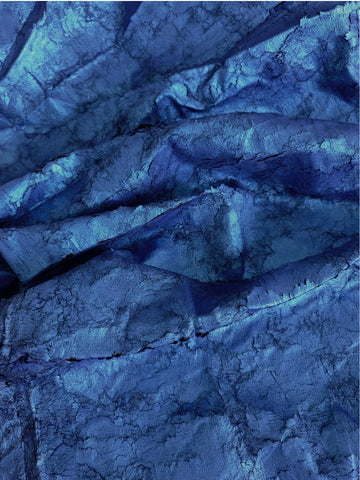 tissu polyester protection uv bleu noir texturé craquelé plissé abstrait matériaux bricolage respectueux environnement