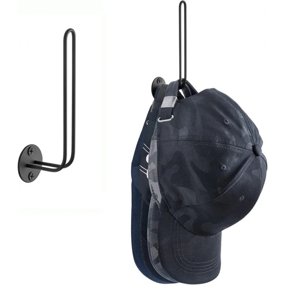 support chapeaux mur noir vis moderne hooks organisateur casquette rack hats holder