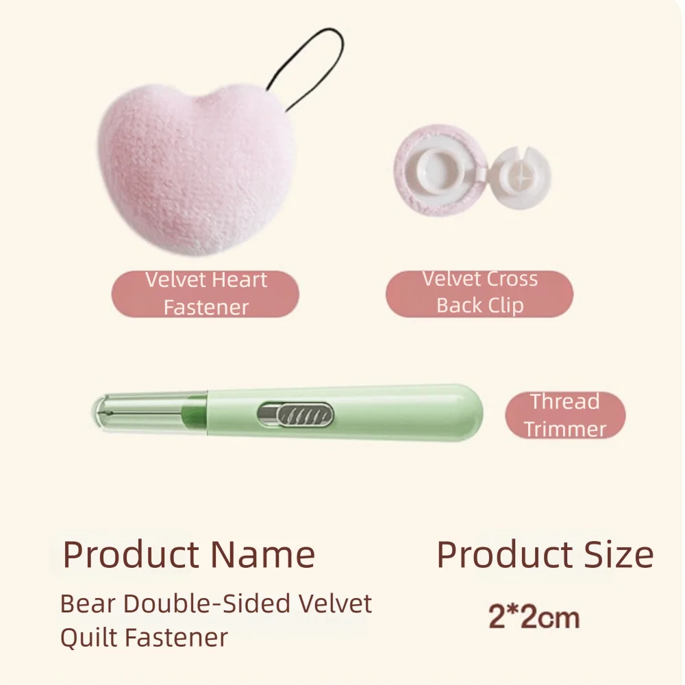 clips coton draps vert clair rose pâle forme cœur moderne pratique pièces facile