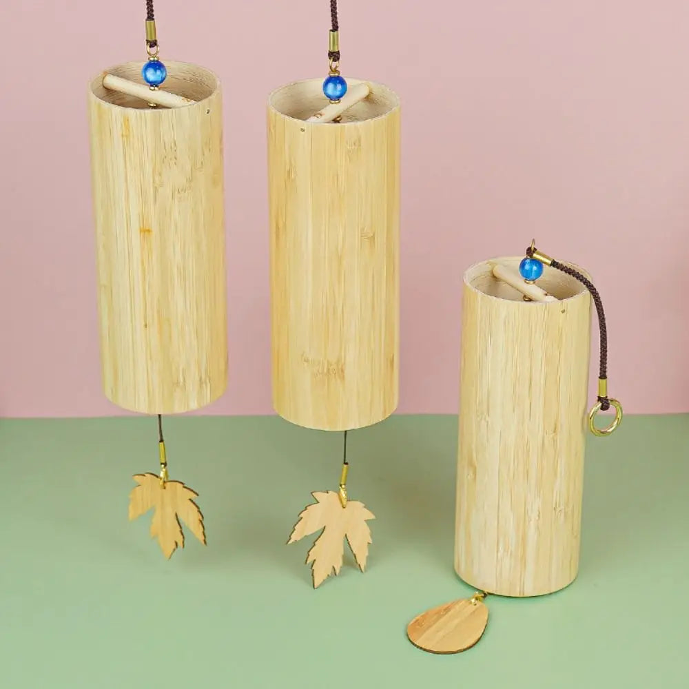 cloche vent bois naturel feuilles érable minimaliste jardin decoration automne printemps été hiver