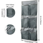 organisateur suspendu multi poches utilitaire gris noir maille semi transparent métalliques rangement chambre